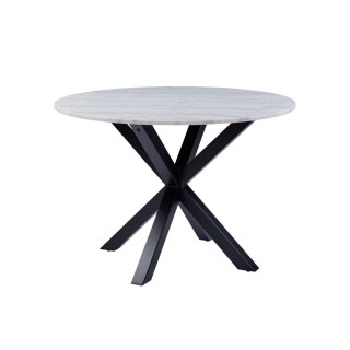 Table a manger ronde en marbre blanc l110 4 personnes neiva