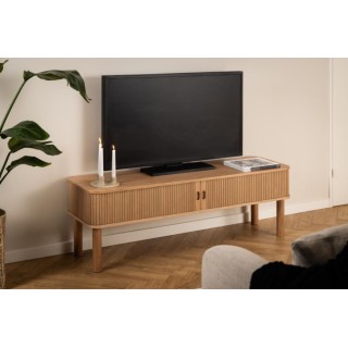 Meuble TV en chêne avec portes coulissantes L140 GAYNEL - HELLIN