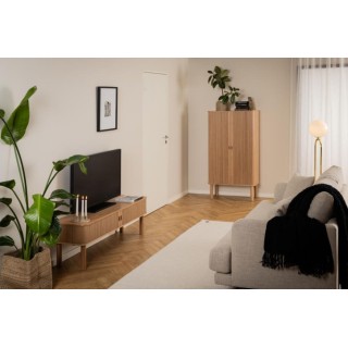 Meuble TV en chêne avec portes coulissantes L140 GAYNEL - HELLIN