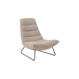 Fauteuil lounge en tissu bouclette beige weston