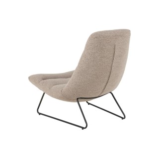 Fauteuil lounge en tissu bouclette beige WESTON - HELLIN