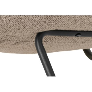Fauteuil lounge en tissu bouclette beige WESTON - HELLIN