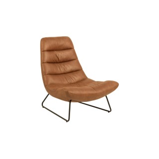 Fauteuil lounge en simili cognac weston