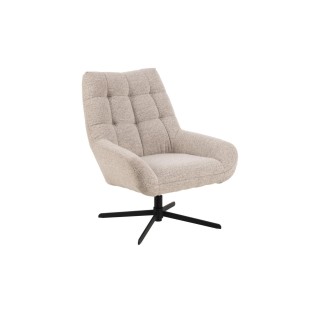 Fauteuil lounge pivotant en tissu bouclette berlin