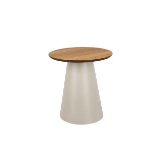 Bout de canape rond en bois et metal grege d45 girolle