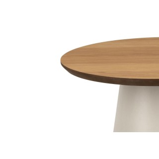 Bout de canapé rond en bois et métal grège D45 GIROLLE - HELLIN