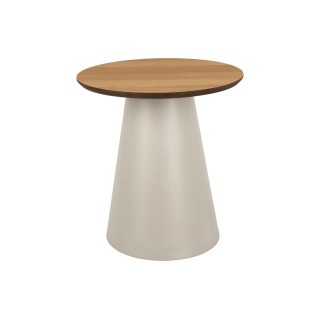 Bout de canapé rond en bois et métal grège D45 GIROLLE - HELLIN