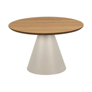 Table basse ronde en bois et métal grège D65 GIROLLE - HELLIN