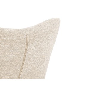 Fauteuil à oreilles pivotant avec repose-pieds en tissu BRISTOL - HELLIN