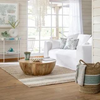 Table basse ronde en manguier naturel CAMILA - HELLIN
