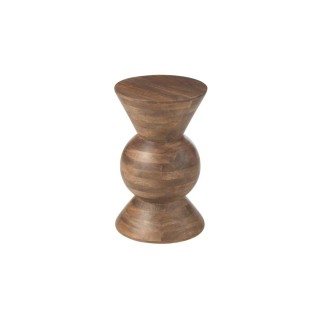 Table basse ronde en manguier brun sugar
