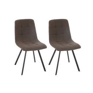 Chaises en metal noir et tissu bouclette lot de 2 olivia