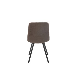 Chaises en métal noir et tissu bouclette (lot de 2) OLIVIA - HELLIN