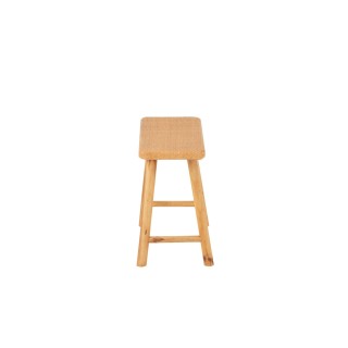 Tabourets en pin et rotin naturel (lot de 2) LAOS - HELLIN