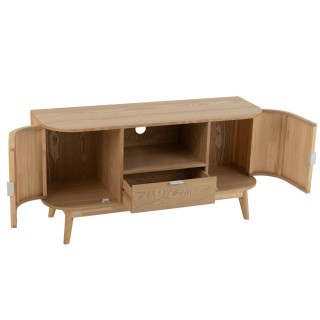 Meuble TV en bois naturel 2 portes 1 tiroir 1 niche ORIGAMI - HELLIN