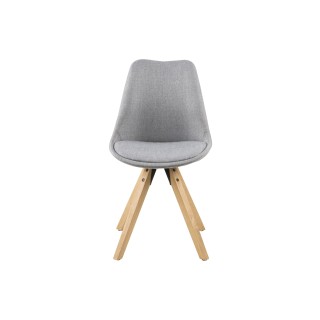 Chaises modernes bois et tissu gris (lot de 2) EARL - HELLIN