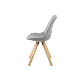 Chaises modernes bois et tissu gris (lot de 2) EARL - HELLIN