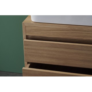 Meuble double vasque en bois L120 + 2 vasques BRIGHTON - HELLIN