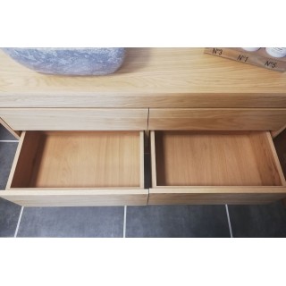 Meuble double vasque en bois L120 + 2 vasques BRIGHTON - HELLIN