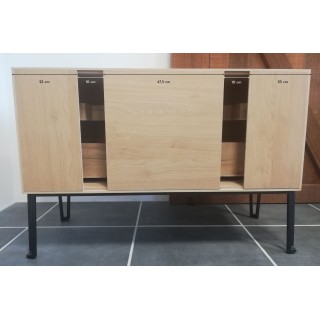 Meuble double vasque en bois L120 + 2 vasques BRIGHTON - HELLIN