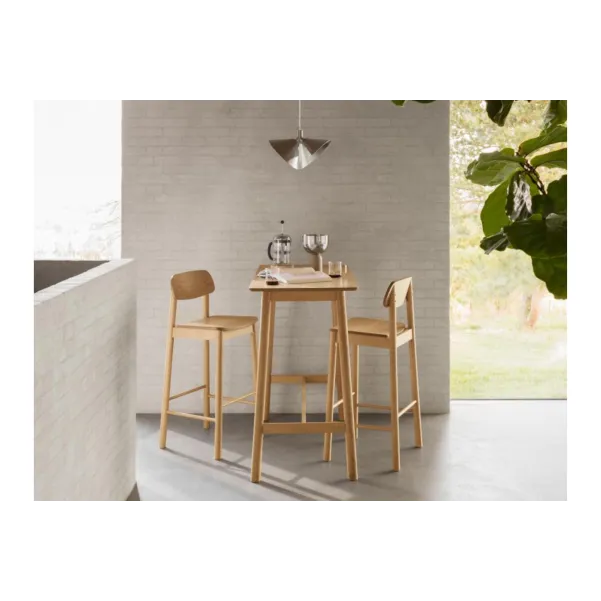 Table de bar en bois naturel 4 places L120 IZIA - HELLIN