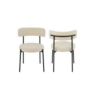Chaises design en metal noir et bouclette lot de 2 gerda