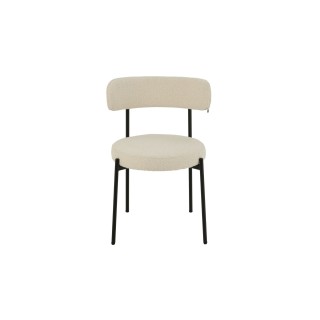 Chaises design en métal noir et bouclette (lot de 2) GERDA - HELLIN