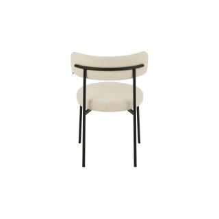 Chaises design en métal noir et bouclette (lot de 2) GERDA - HELLIN
