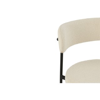 Chaises de bar bouclette et métal noir (lot de 2) GERDA - HELLIN