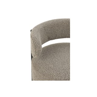 Fauteuil lounge en métal noir et bouclette GERDA - HELLIN