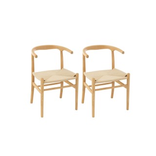 Chaises de salle a manger en corde et bois de hêtre aya