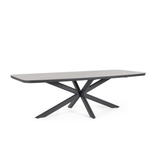 Table de jardin en pierre grise et métal L240 10 places ISAIAH - HELLIN