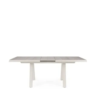 Table de jardin extensible en céramique gris cendré L163/203 6 à 8 personnes CENITZ - HELLIN