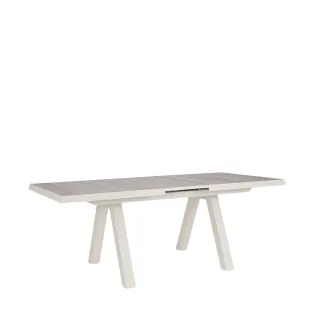 Table de jardin extensible en céramique gris cendré L163/203 6 à 8 personnes CENITZ - HELLIN