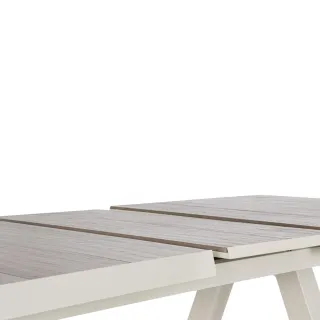 Table de jardin extensible en céramique gris cendré L163/203 6 à 8 personnes CENITZ - HELLIN