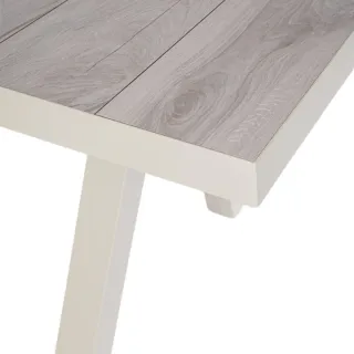Table de jardin extensible en céramique gris cendré L163/203 6 à 8 personnes CENITZ - HELLIN