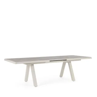 Table de jardin extensible en céramique gris cendré L205/265 8 à 10 personnes CENITZ - HELLIN