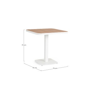 Table de jardin carrée en métal blanc L78 2 personnes BAVARO - HELLIN