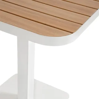 Table de jardin carrée en métal blanc L78 2 personnes BAVARO - HELLIN
