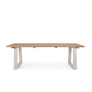 Table de jardin en teck et metal grege l240 10 places myrtos