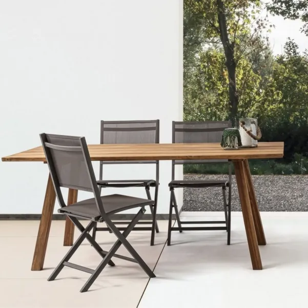Table d'extérieur en acacia brun L180 6 à 8 personnes MARY CLIFF - HELLIN