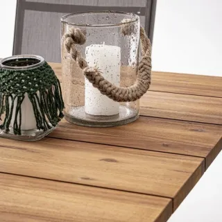 Table d'extérieur en acacia brun L180 6 à 8 personnes MARY CLIFF - HELLIN