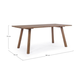 Table d'extérieur en acacia brun L180 6 à 8 personnes MARY CLIFF - HELLIN