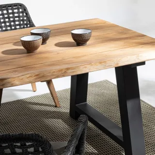 Table de jardin en teck et métal anthracite L240 10 places MATALA - HELLIN