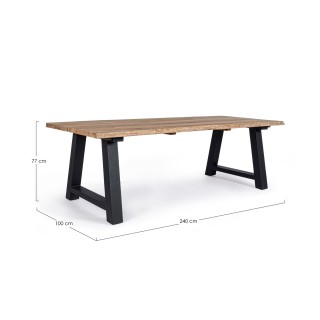 Table de jardin en teck et métal anthracite L240 10 places MATALA - HELLIN