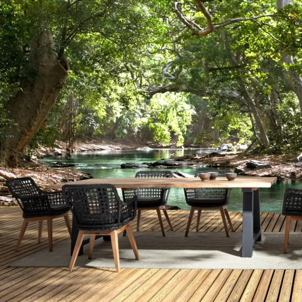 Table de jardin en teck et métal anthracite L240 10 places MATALA - HELLIN