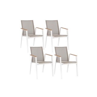 Chaises de jardin empilables en aluminium lot de 4 kerver