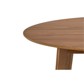 Table à manger ronde en bois D120 noyer 4/6 places LETA - HELLIN