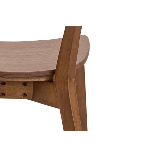 Chaise scandinave en bois finition noyer (lot de 2) LETA - HELLIN