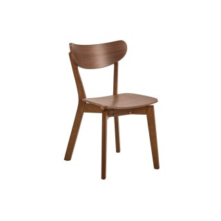 Table à manger ronde LETA en noyer avec 4 chaises | Hellin
